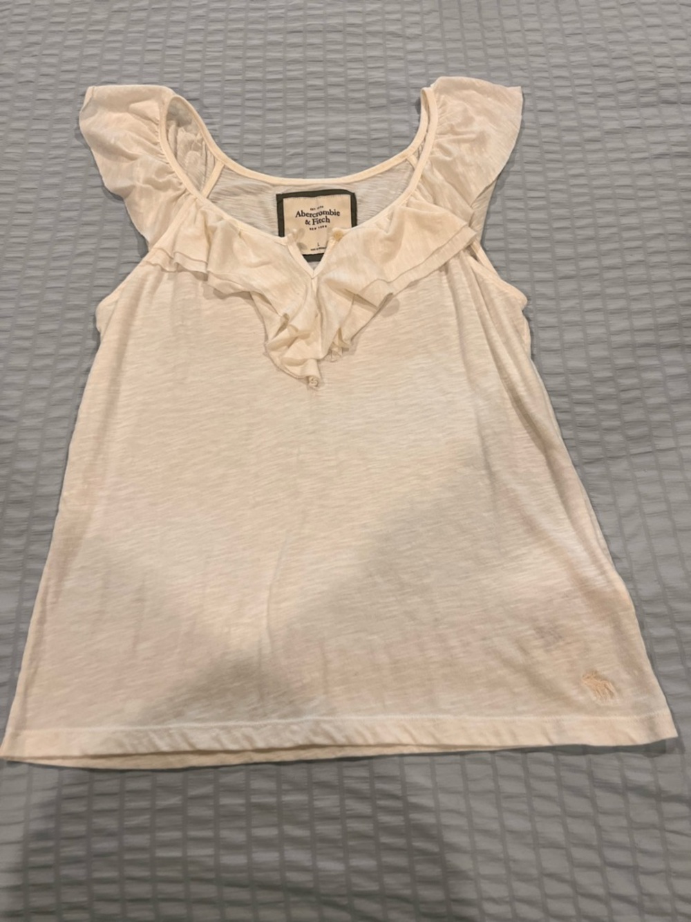 Abercrombie & Fitch Ruffle Neck Tank
